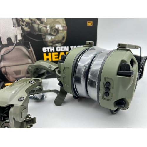 6TH GEN TACTICAL HEADSET тактическая гарнитура, звукосниматель и шумоподавление, активные в Пскове