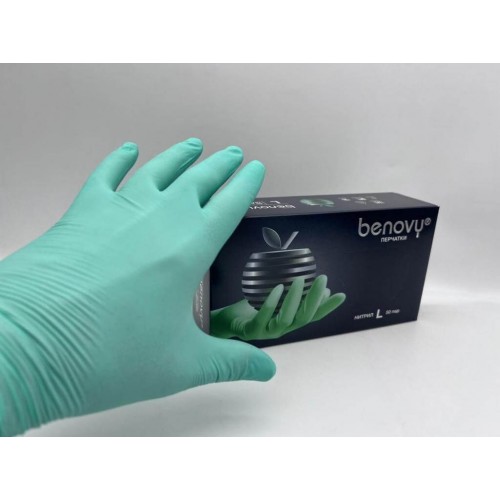 BENOVY MULTICOLOR НИТРИЛ медицинские цветные перчатки в Пскове