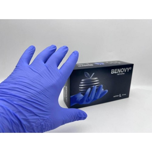 BENOVY MULTICOLOR НИТРИЛ медицинские цветные перчатки в Пскове