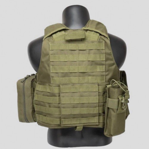 Тактический разгрузочный жилет «5 / пять карманов» с подсумками Tactical Molle Plate Carrier для съемных бронепластин в Пскове