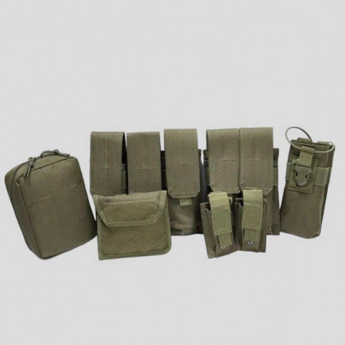 Тактический разгрузочный жилет «5 / пять карманов» с подсумками Tactical Molle Plate Carrier для съемных бронепластин в Пскове